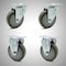 Service Caster 4 Inch SS Gray Polyurethane Swivel Top Plate Caster Set with 2 Rigid SCC SCC-SS20S414-PPUB-2-R414-2 - alternate 1